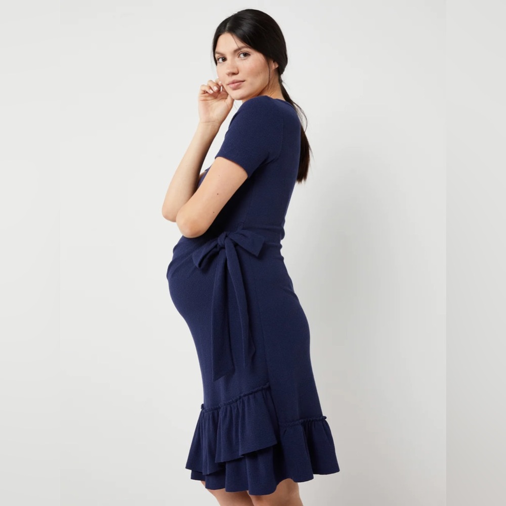 A Pea In The Pod RUFFLE HEM SIDE TIE MATERNITY DRESS